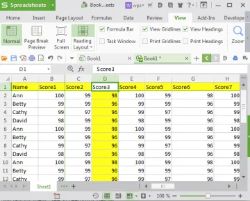 Miniatura WPS Spreadsheets